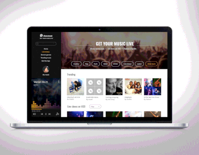 Live shows & music on responsive website