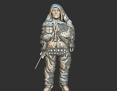 Scout Sniper Shadow Man 3d Model for CNC