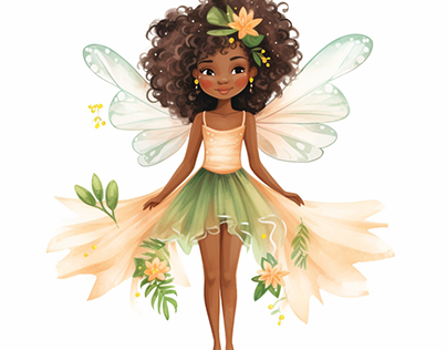 american fairy african girl clipart