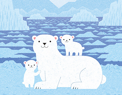 Polar bear parent and child / digital work