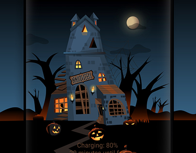 Smartphone Theme Illustration_Halloween Night