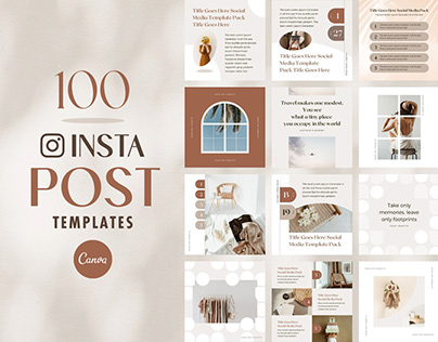 Instagram Template Editable Post Pack Canva - Shadow