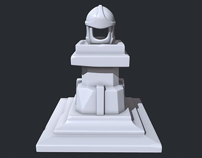 Game Asset: Stylized Podium(King's Great Helm)