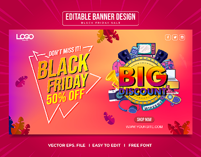 Black Friday Sale Discount Banner & Poster Design