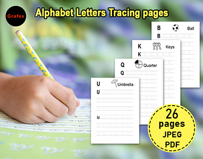 Alphabet tracing pages from A to Z