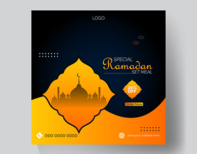 Ramadan spacial sale social media post banner design.
