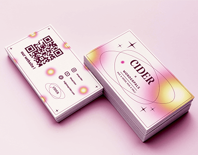 Business cards and logo for the clothing brand "Cider"