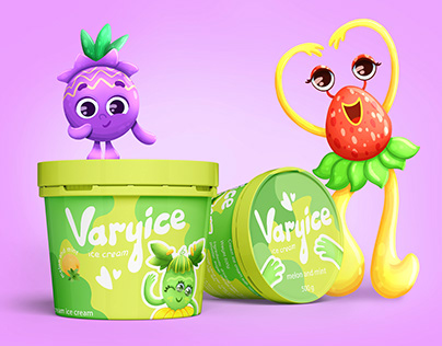Ice cream packaging. Character design.