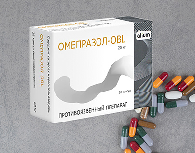 Ребрендинг упаковки таблеток Омепразол-OBL