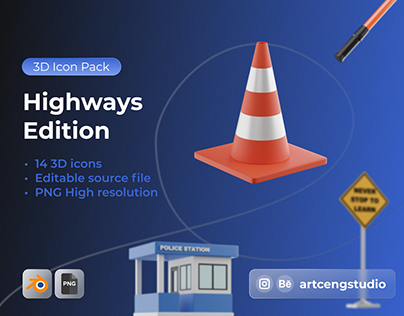 Highways Edition 3D Illustration Pack