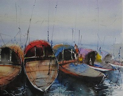 Watercolour paintings by Nitin Singh