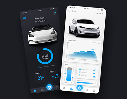 Tesla App UI Design Concept Demo