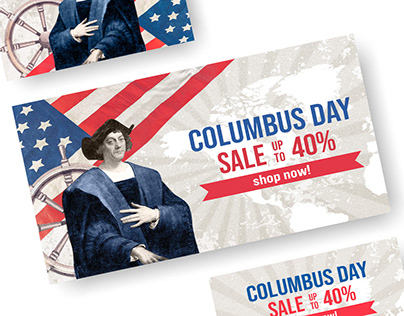 Columbus Day Sale banners