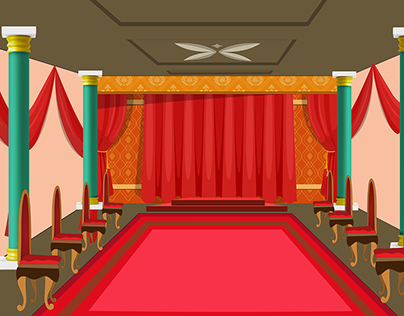 Indian style Kings courtroom Illustration