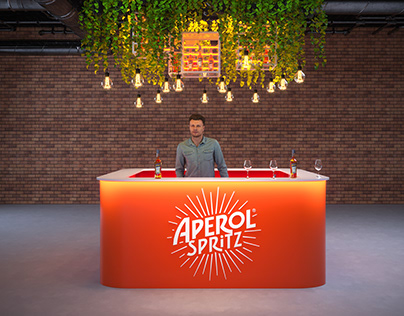 Visualization of the bar zone "Aperol" in the food mall
