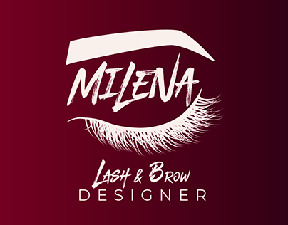 Logo e cartão Milena Lash & Brow Designer