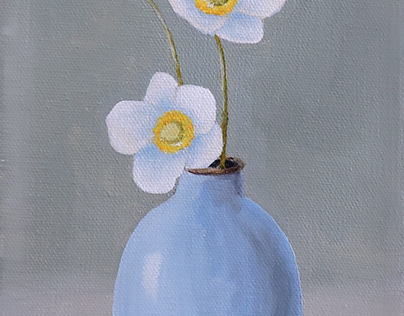 White Poppies in a Vase