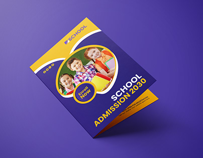 School admission bi fold brochure template