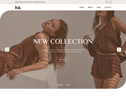 ka. | Fashion Shop Landing Page Design