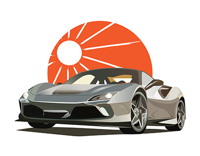 Vector car illustration in full color