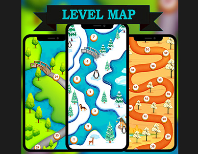 Cartoon Game UI Level Map