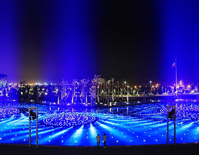 Watercube fountain in Kuwait