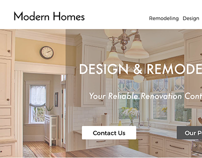 Modern Homes Homepage Mockup (InDesign)