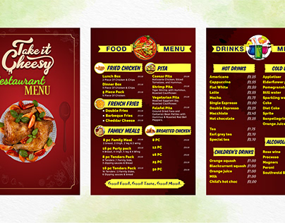 Restaurants food menu design