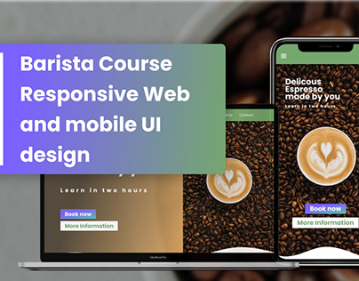 Barista course booking Responsive web and mobile UI