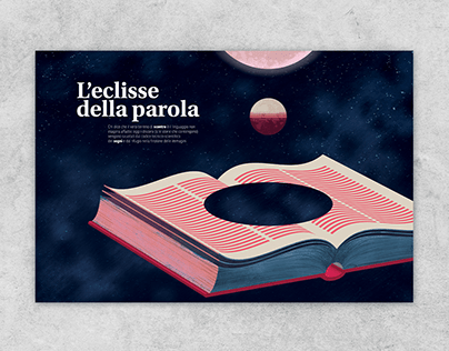 Project thumbnail - L'eclisse della parola // illustration for Jacobin mag