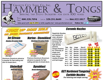 May-July Monument Sales 2014 Granite City Tool Flyer