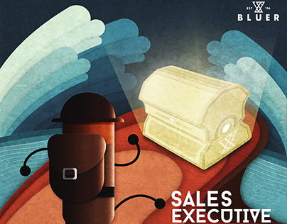 BlueR Studio | Recruitment poster | Sales Executive