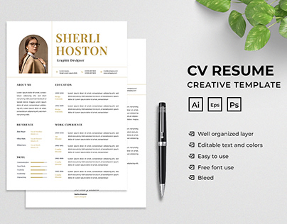 Professional and Creative CV Resume Template