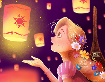 Glowing Freedom: Rapunzel's Magical Escape