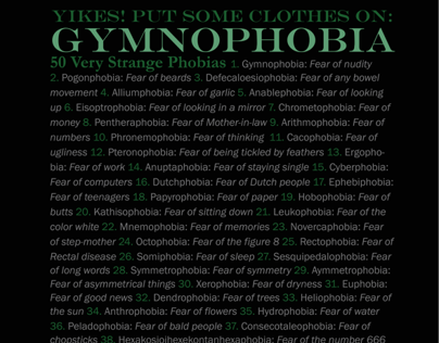 Gymnophobia: A List of 50 Strange Phobias