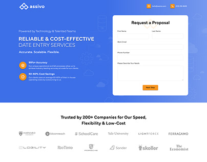 Data entry Landing page