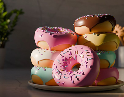 Stacked Donuts - 3D Animation