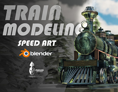 Train 3D modeling Speed Art