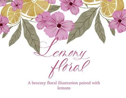 Project thumbnail - Lemony Floral | A cute floral illustration with lemons