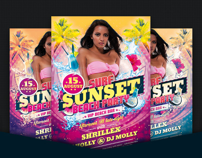Sunset Beach Party Flyer