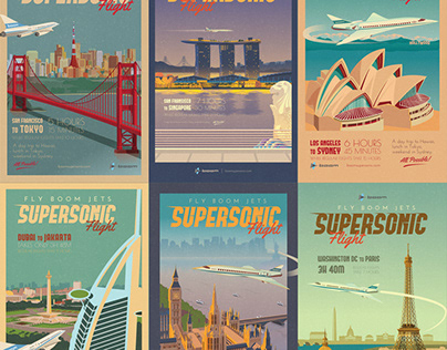 Vintage Travel Posters - Supersonic Flight