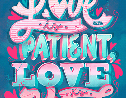 Love is Patient and Kind Lettering