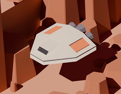 Low-poly Starship (animation)