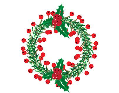 Christmas Wreath Decoration Free Vector and PNG