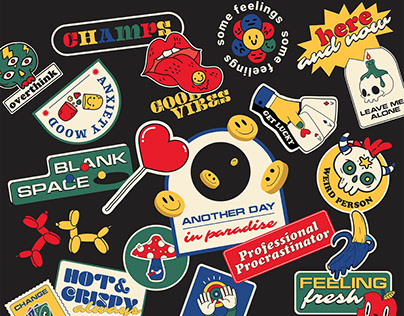 Colorful and Retro Sticker Pack – 20 Pieces