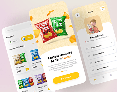 Snack Delivery App - iOS App Design