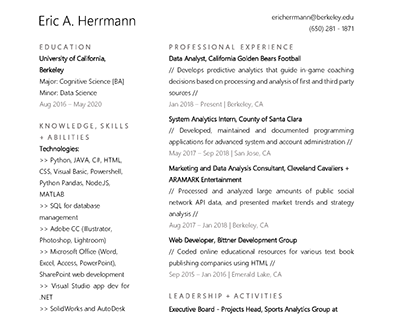 Resume 2019 Eric Herrmann