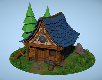 Stylized House game asset - Viking