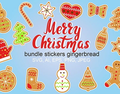 Stickers Gingerbread & Holidays Christmas Cards