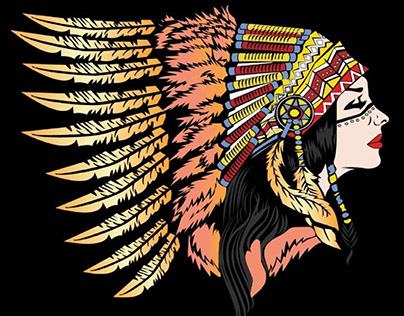 Red Indian Face illustration